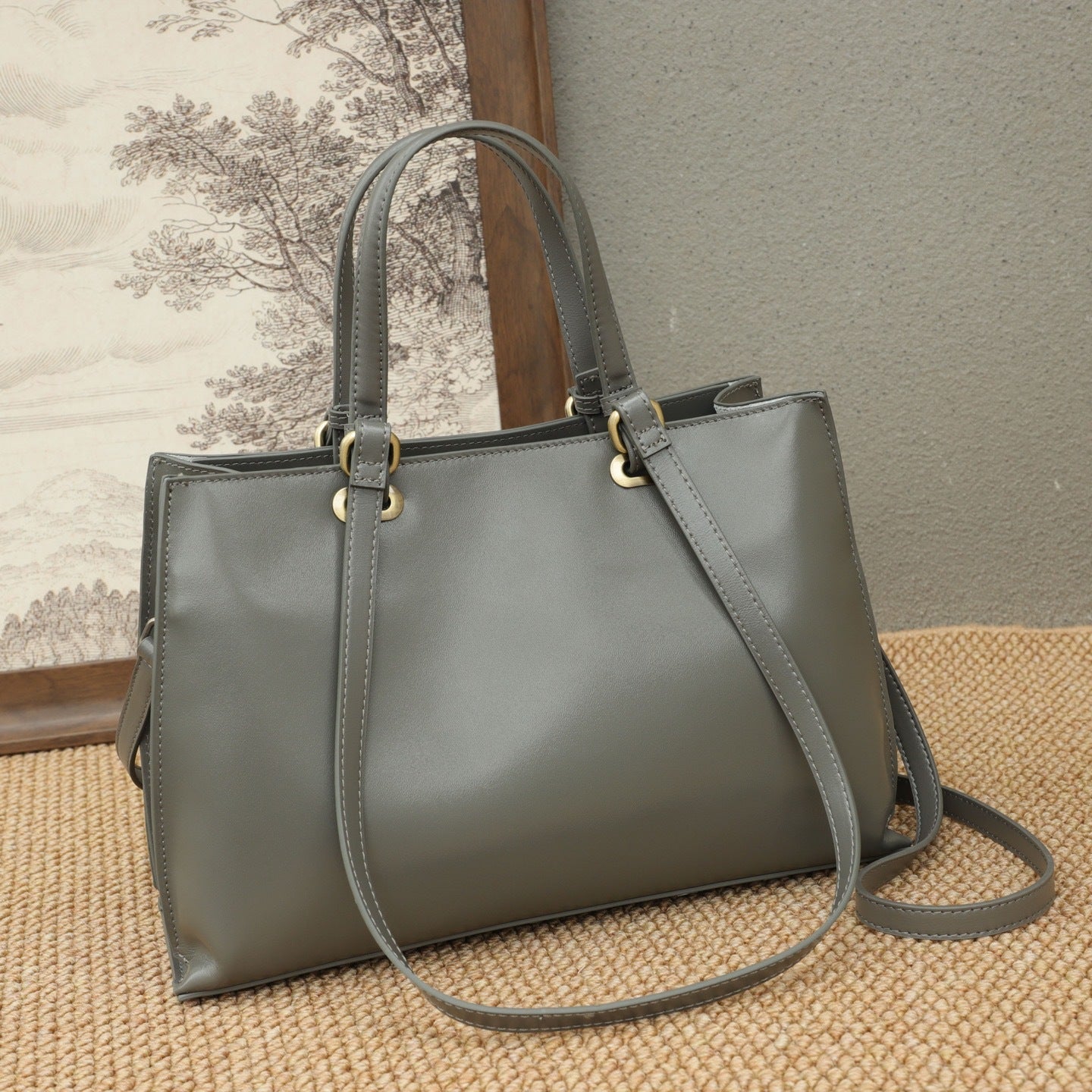 Sac femme cuir véritable en cuir pleine fleur - Tote commuter élégant & versatile - IVOIRART.COM