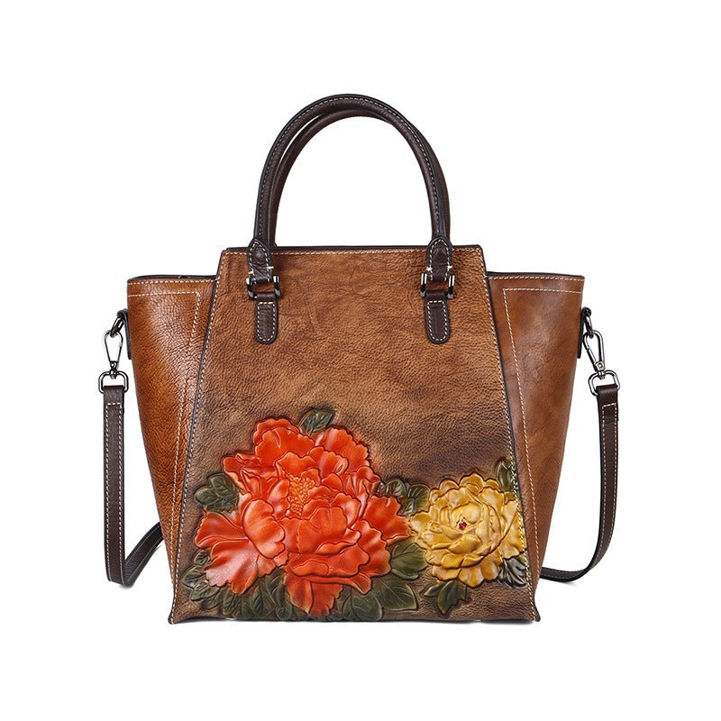 Sac Femme Nouveauté en Cuir Véritable Grain Supérieur Effet Vieilli Multicolore - IVOIRART.COM