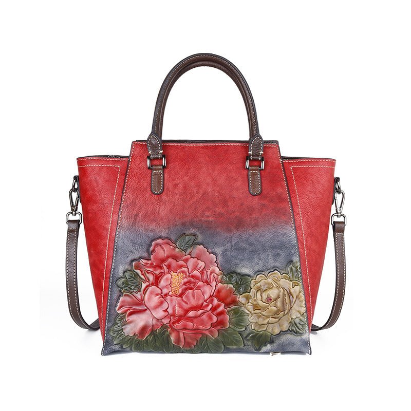 Sac Femme Nouveauté en Cuir Véritable Grain Supérieur Effet Vieilli Multicolore - IVOIRART.COM