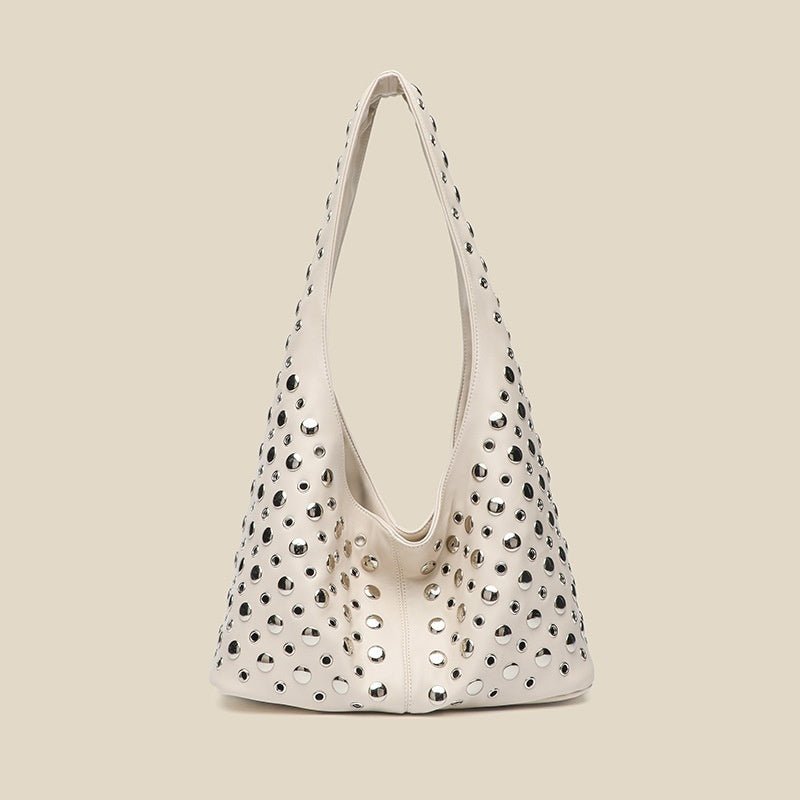 Sac Femme Tendance Cool à Pois avec Clous Rivetés, Style Moderne Élégant - IVOIRART.COM