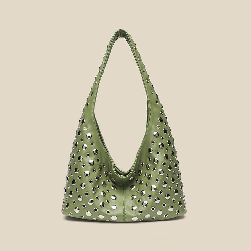 Sac Femme Tendance Cool à Pois avec Clous Rivetés, Style Moderne Élégant - IVOIRART.COM