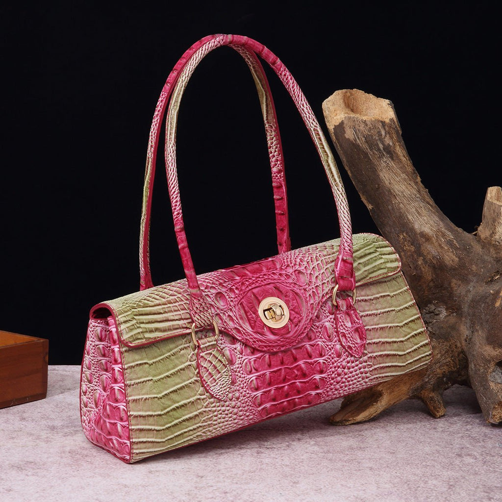 Sac fourre-tout à épaule pour femmes en cuir synthétique motif crocodile brahmin - IVOIRART.COM