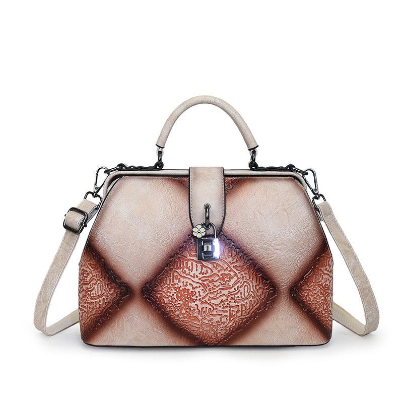 Sac fourre-tout bandoulière décontracté style rétro avec double bretelles - IVOIRART.COM