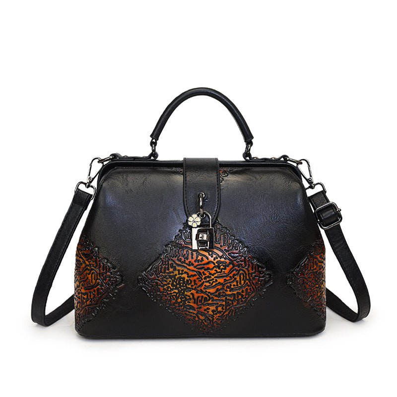 Sac fourre-tout bandoulière décontracté style rétro avec double bretelles - IVOIRART.COM