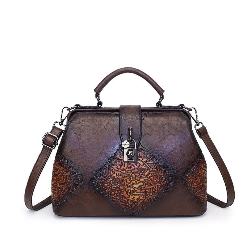Sac fourre-tout bandoulière décontracté style rétro avec double bretelles - IVOIRART.COM