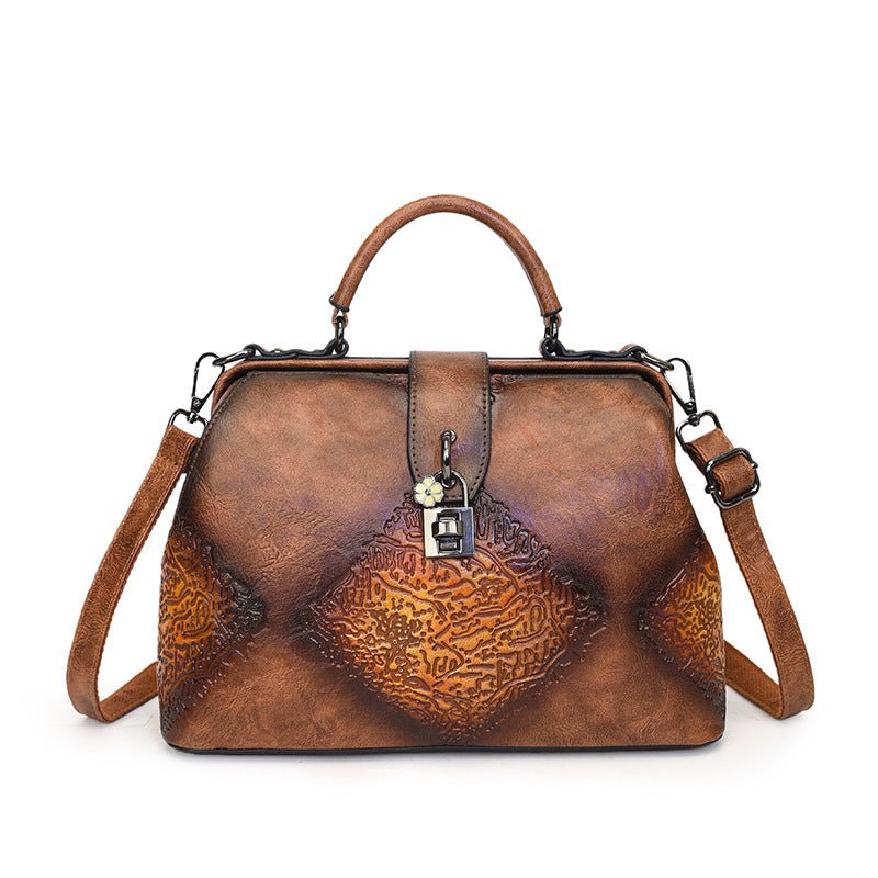 Sac fourre-tout bandoulière décontracté style rétro avec double bretelles - IVOIRART.COM