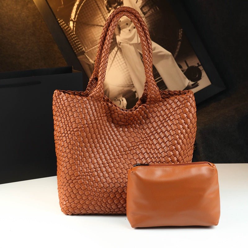 Sac fourre-tout en cuir de vachette, grande capacité, bandoulière épaule - IVOIRART.COM