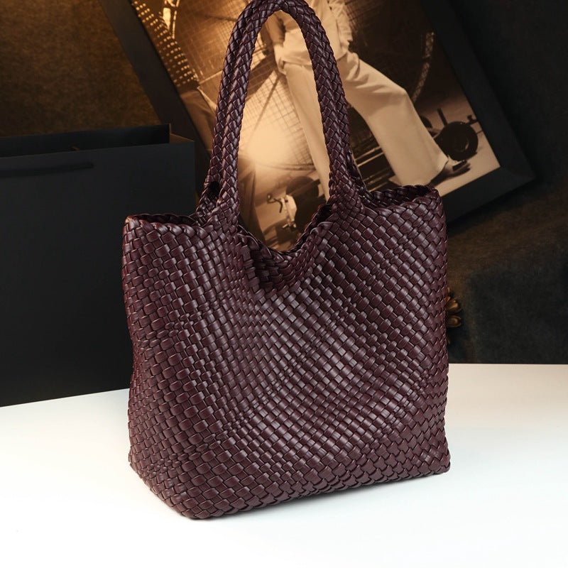 Sac fourre-tout en cuir de vachette, grande capacité, bandoulière épaule - IVOIRART.COM
