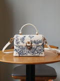 Sac fourre-tout léger de luxe orné de broderies complexes pour femme, à porter épaule ou en bandoulière - IVOIRART.COM