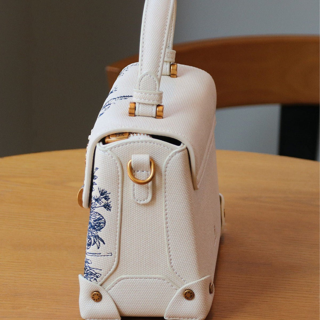 Sac fourre-tout léger de luxe orné de broderies complexes pour femme, à porter épaule ou en bandoulière - IVOIRART.COM