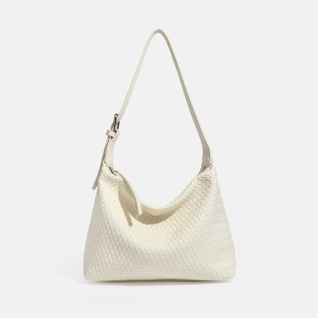 Sac fourre-tout tressé en simili cuir doux à porter sous le bras pour femme chic - IVOIRART.COM