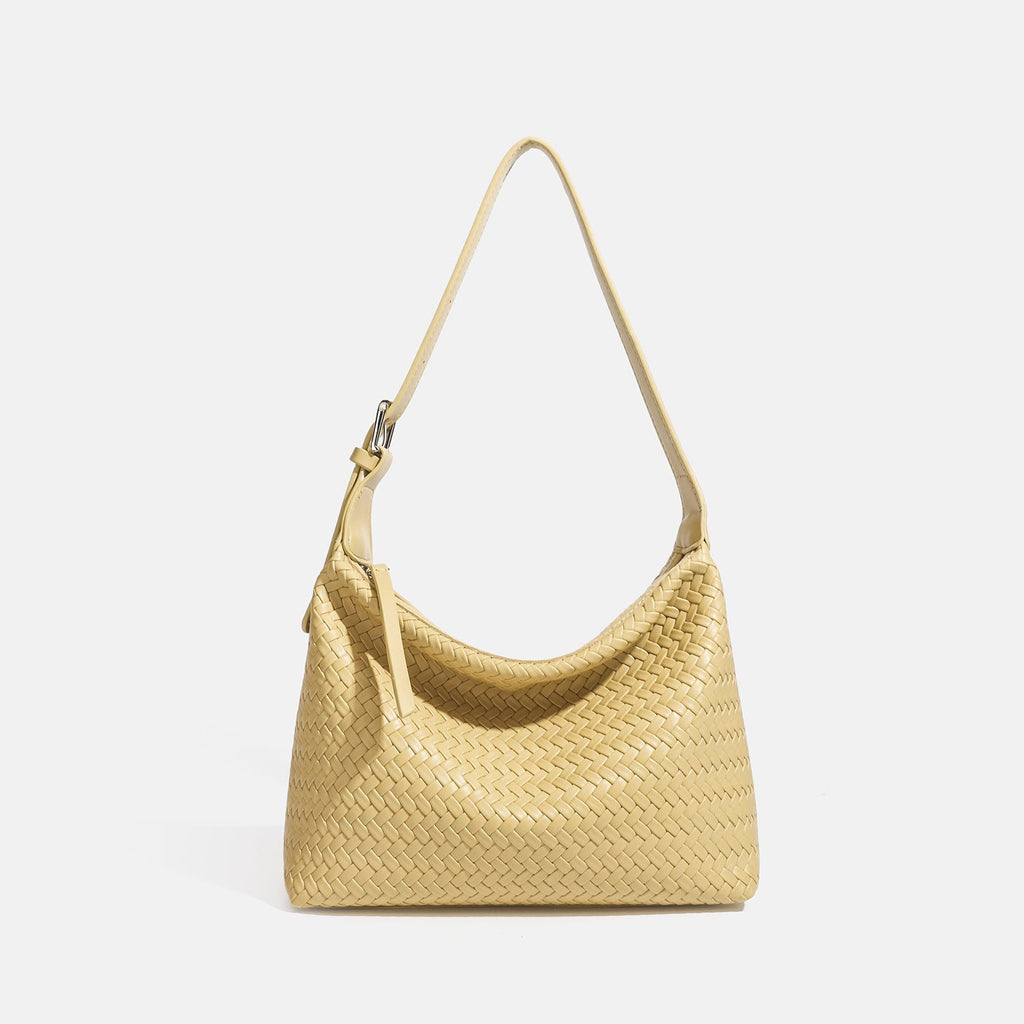 Sac fourre-tout tressé en simili cuir doux à porter sous le bras pour femme chic - IVOIRART.COM