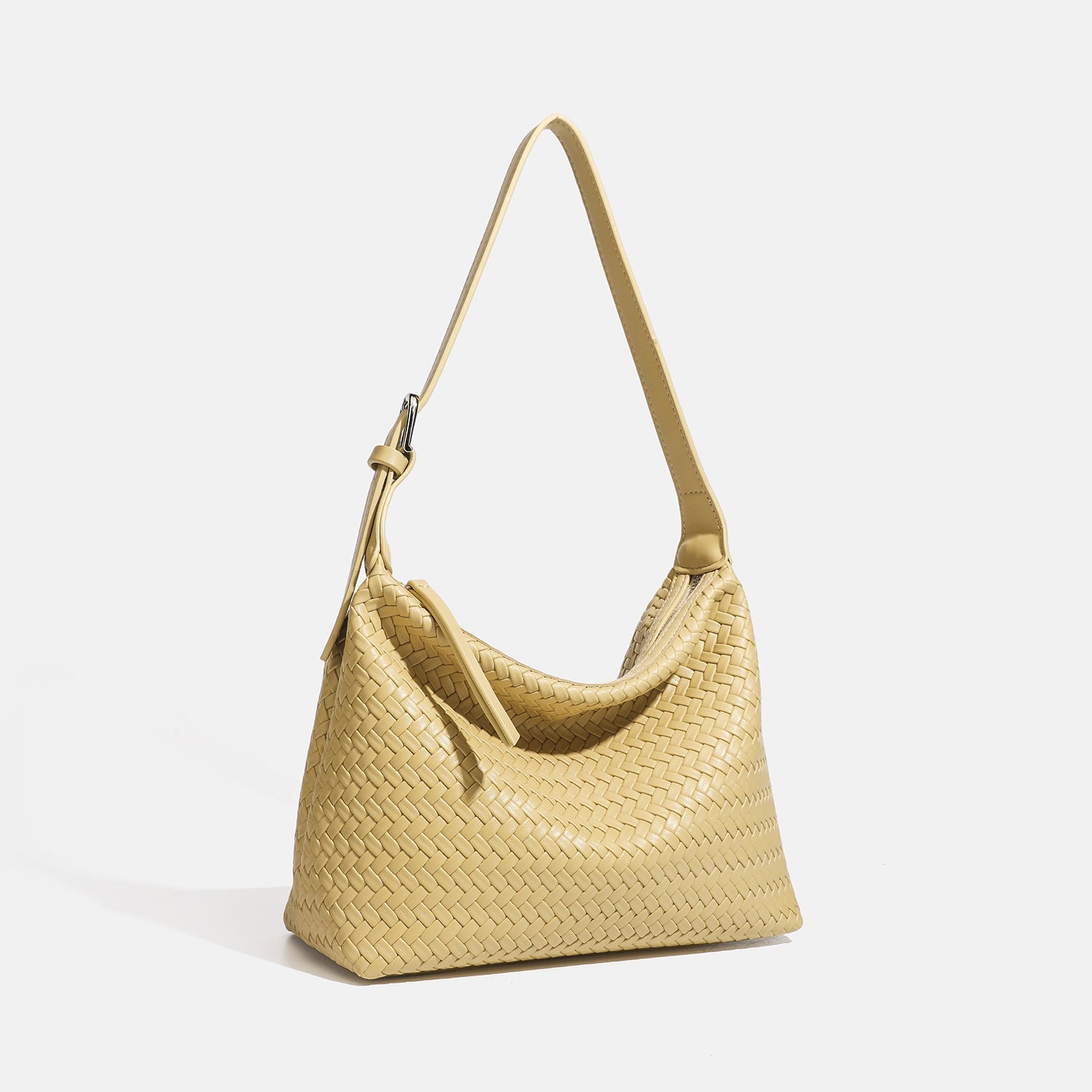 Sac fourre-tout tressé en simili cuir doux à porter sous le bras pour femme chic - IVOIRART.COM