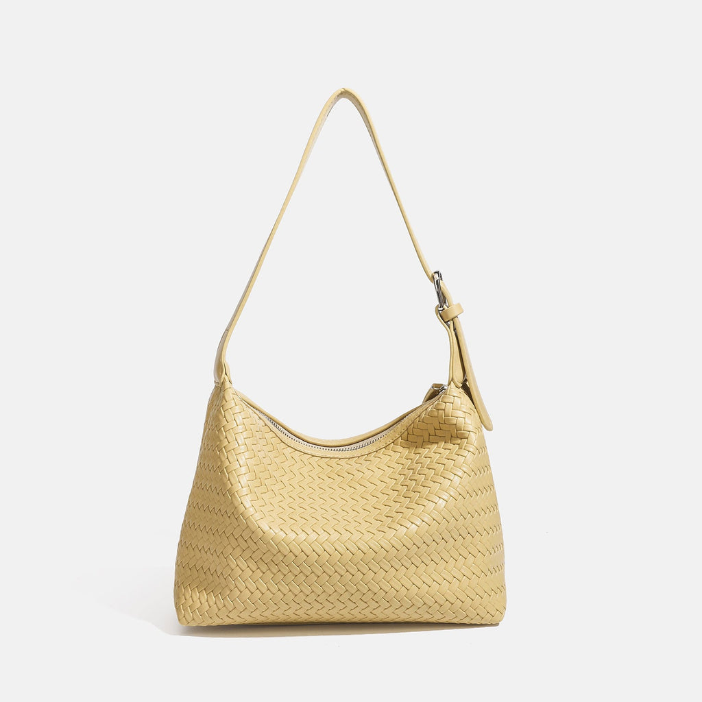 Sac fourre-tout tressé en simili cuir doux à porter sous le bras pour femme chic - IVOIRART.COM