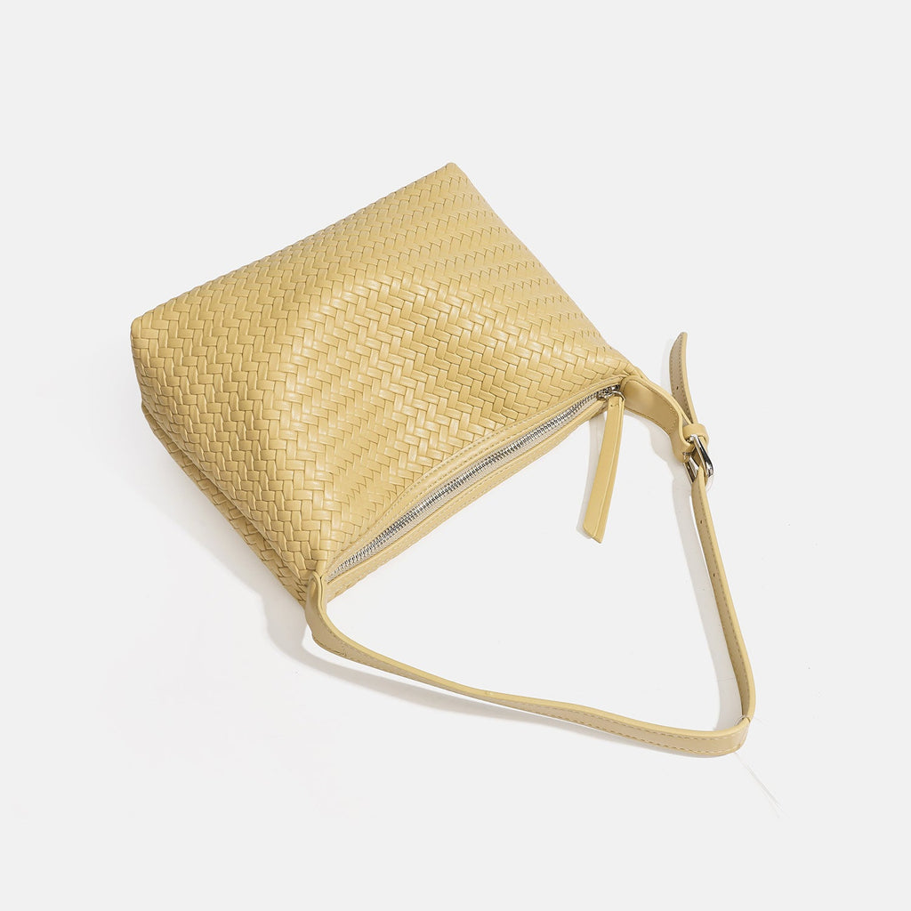 Sac fourre-tout tressé en simili cuir doux à porter sous le bras pour femme chic - IVOIRART.COM