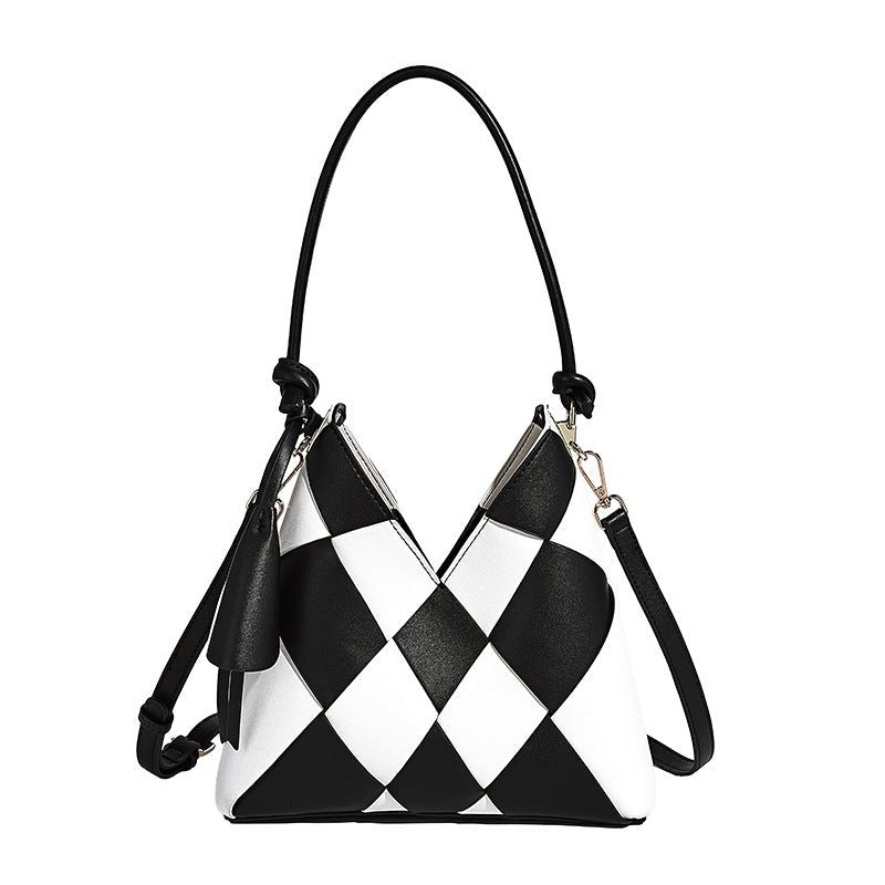 Sac Patchwork Tissé Original Grand Volume Idéal pour le Quotidien Style Seau - IVOIRART.COM