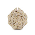 Sac Pochette Creux pour Femme en Métal Doré Orné de Strass Rose Élégant - IVOIRART.COM