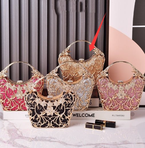 Sac Pochette de Soirée Découpé Brillant pour Banquet Style Rétro Européen - IVOIRART.COM