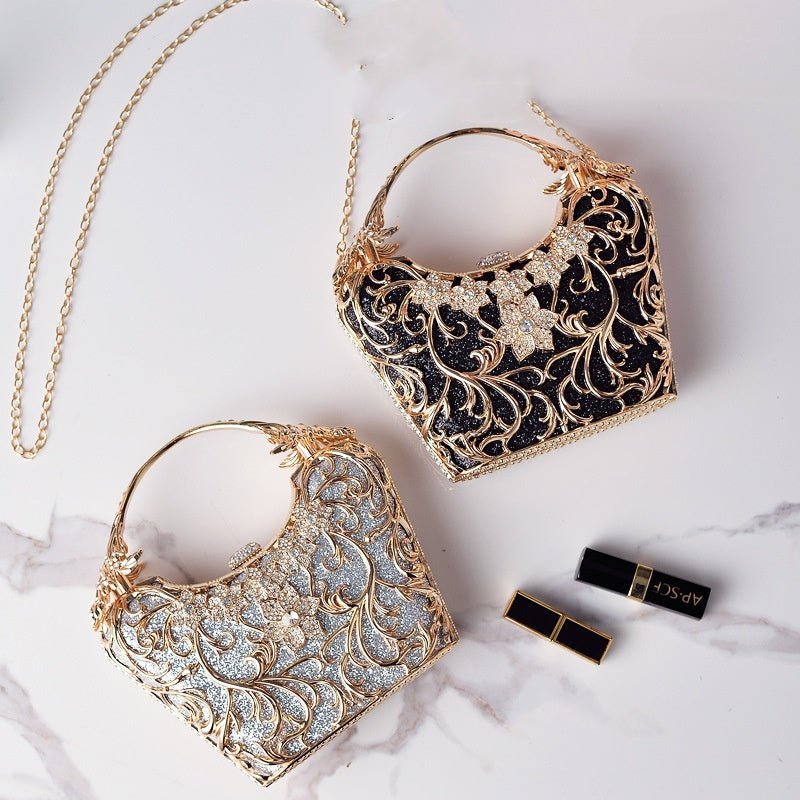 Sac Pochette de Soirée Découpé Brillant pour Banquet Style Rétro Européen - IVOIRART.COM