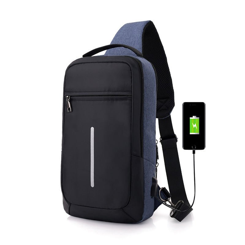 Sac poitrine anti - vol avec chargeur USB intégré pour une mobilité sécurisée - IVOIRART.COM