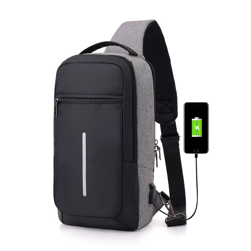 Sac poitrine anti - vol avec chargeur USB intégré pour une mobilité sécurisée - IVOIRART.COM