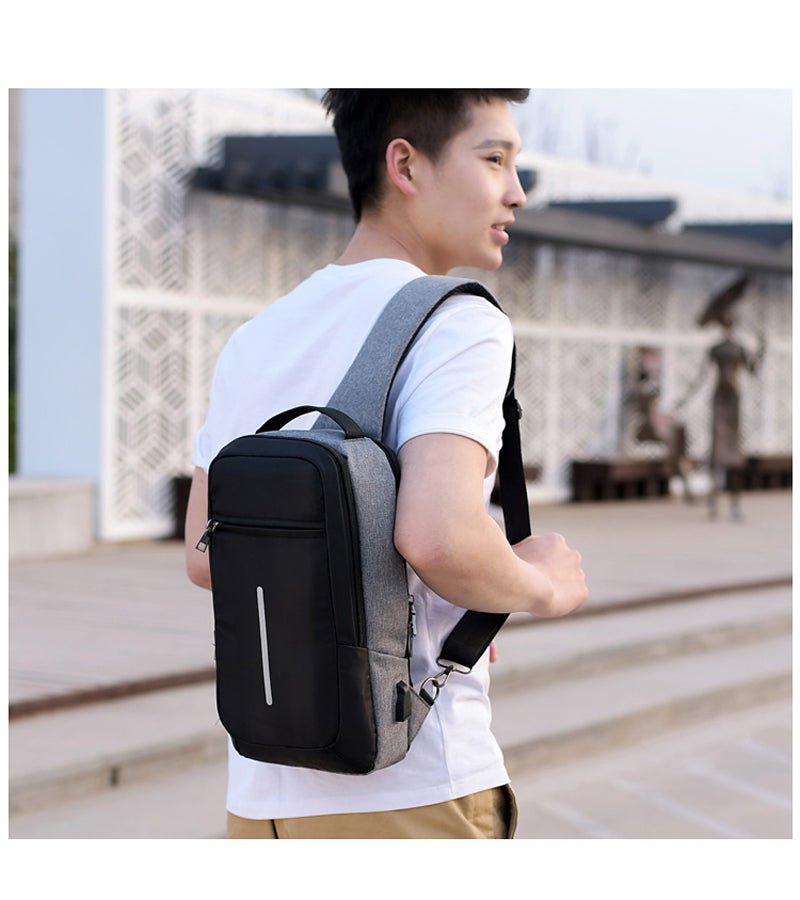 Sac poitrine anti - vol avec chargeur USB intégré pour une mobilité sécurisée - IVOIRART.COM