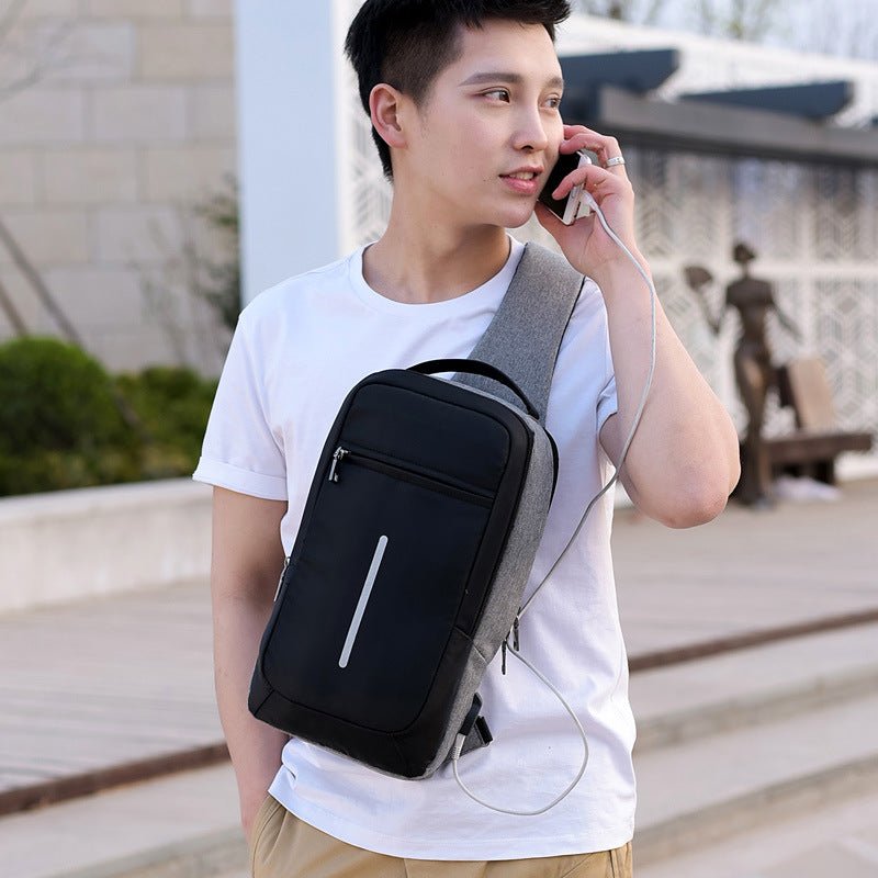 Sac poitrine anti - vol avec chargeur USB intégré pour une mobilité sécurisée - IVOIRART.COM
