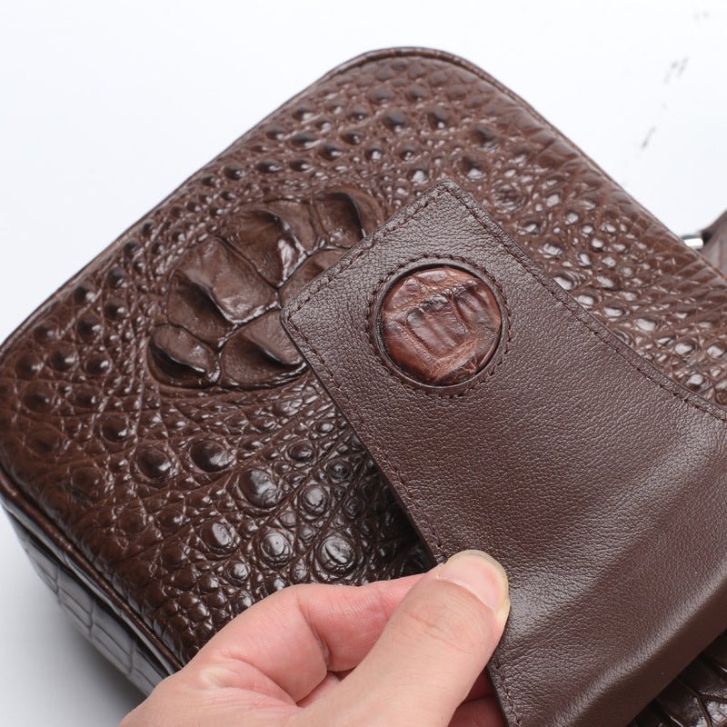 Sac poitrine en cuir pour homme - bandoulière décontractée, grand format noirs. - IVOIRART.COM