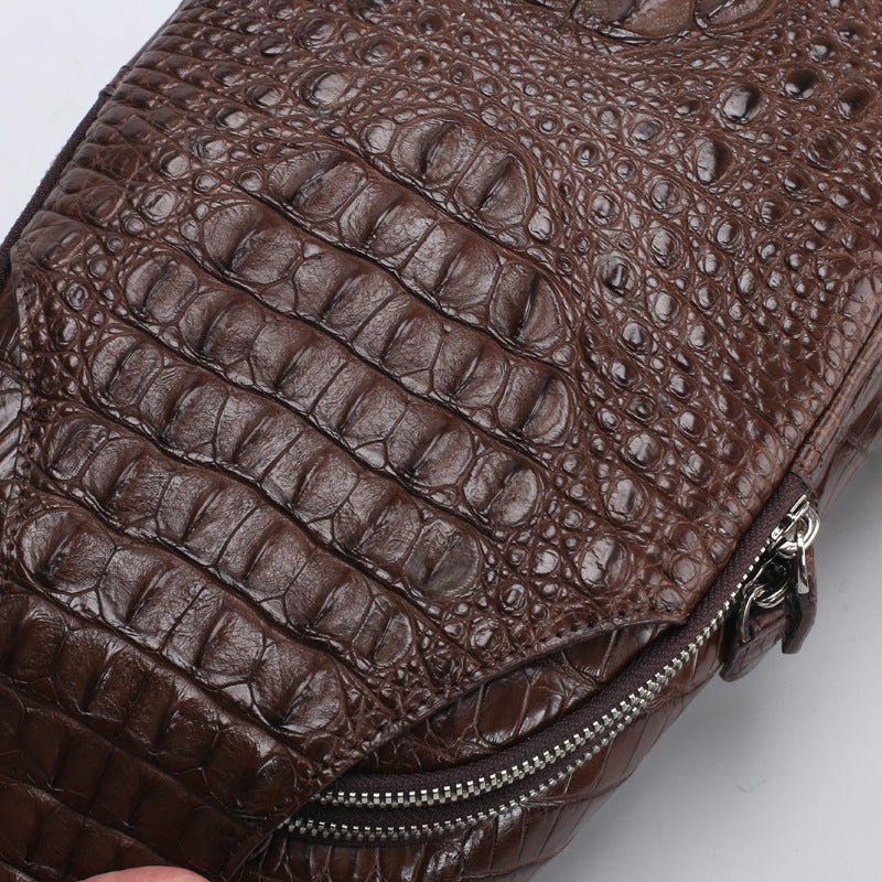 Sac poitrine en cuir pour homme - bandoulière décontractée, grand format noirs. - IVOIRART.COM