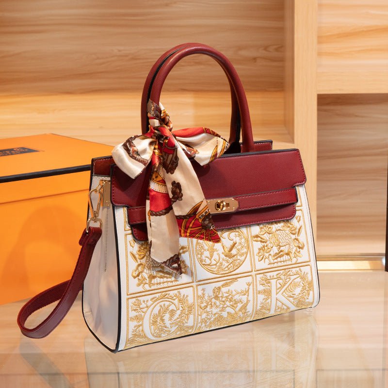 Sac Rare Brodé Style Chinois pour Femme – Élégance Rouge et Design Urbain - IVOIRART.COM