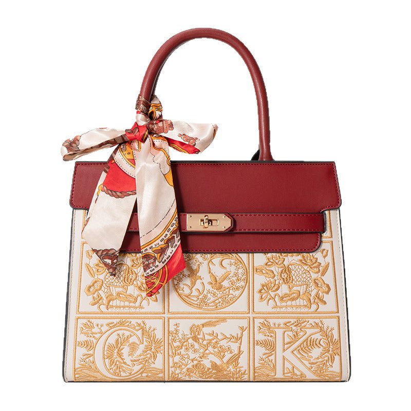 Sac Rare Brodé Style Chinois pour Femme – Élégance Rouge et Design Urbain - IVOIRART.COM