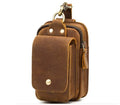 Sac Téléphonique en Cuir de Vachette Retro à Surcouche, Sac Banane Ceinture Homme en Cuir Crazy Horse - IVOIRART.COM
