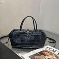 Sac Toast Croco en Cuir Véritable première couche, taille moyenne, style luxe - IVOIRART.COM