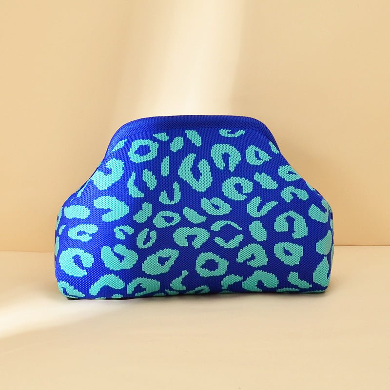 Sac Tricoté Femme à Rayures - Pochette Élégante Sans Bandoulière, 30x22x9 cm - IVOIRART.COM
