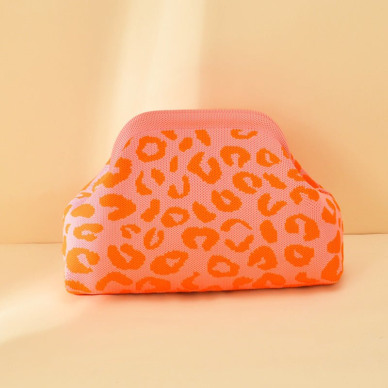 Sac Tricoté Femme à Rayures - Pochette Élégante Sans Bandoulière, 30x22x9 cm - IVOIRART.COM
