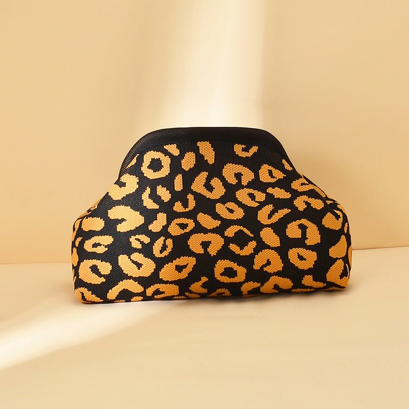 Sac Tricoté Femme à Rayures - Pochette Élégante Sans Bandoulière, 30x22x9 cm - IVOIRART.COM
