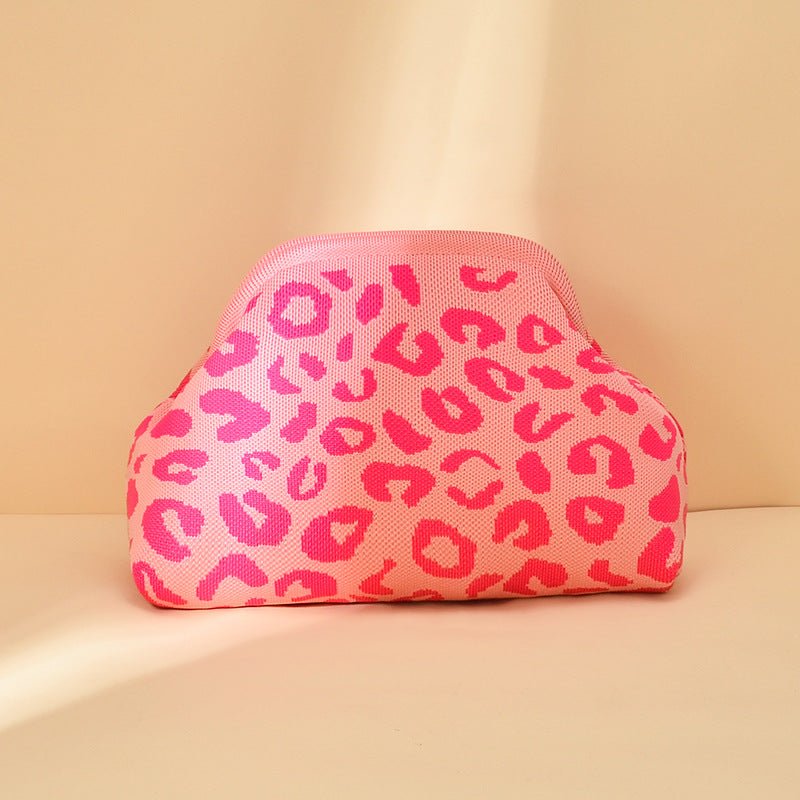 Sac Tricoté Femme à Rayures - Pochette Élégante Sans Bandoulière, 30x22x9 cm - IVOIRART.COM