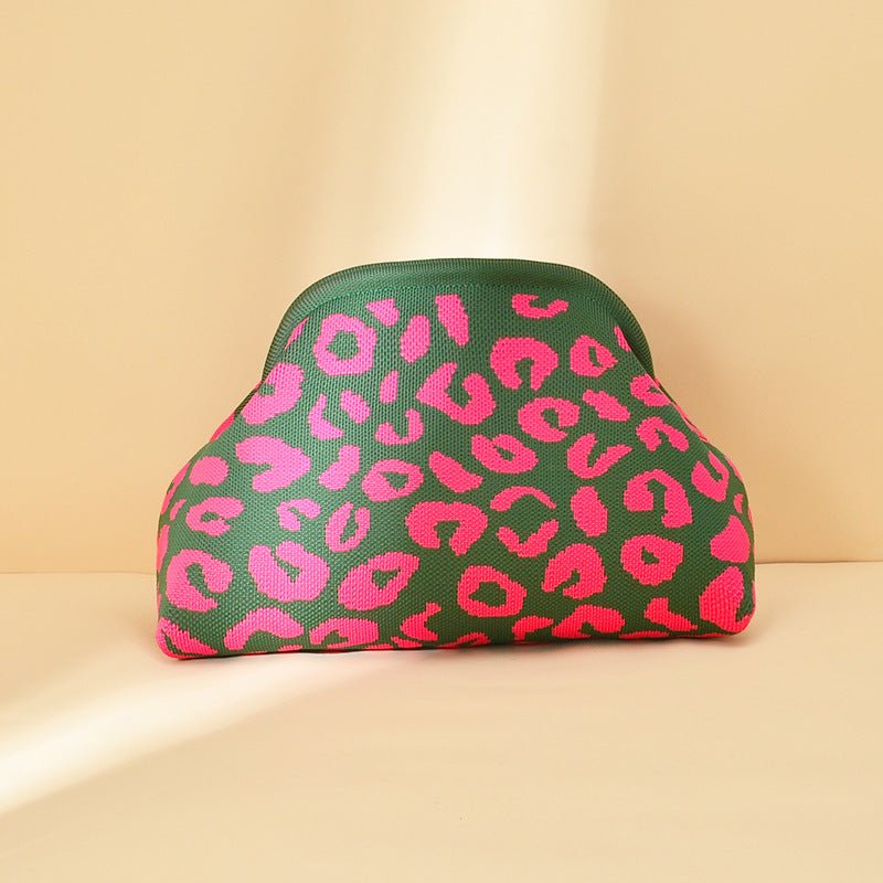 Sac Tricoté Femme à Rayures - Pochette Élégante Sans Bandoulière, 30x22x9 cm - IVOIRART.COM