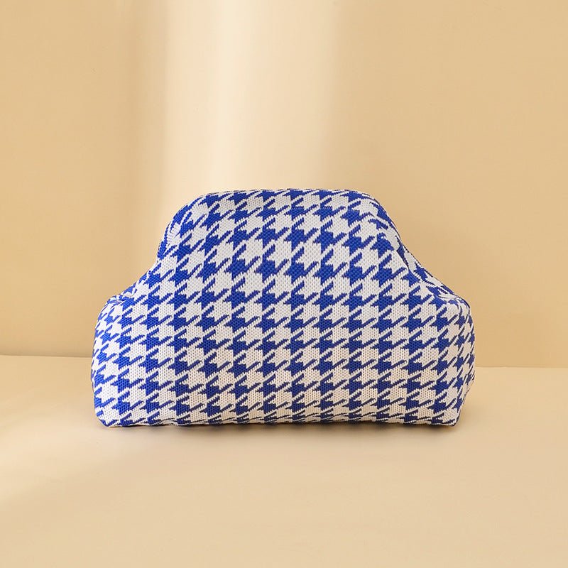 Sac Tricoté Femme à Rayures - Pochette Élégante Sans Bandoulière, 30x22x9 cm - IVOIRART.COM