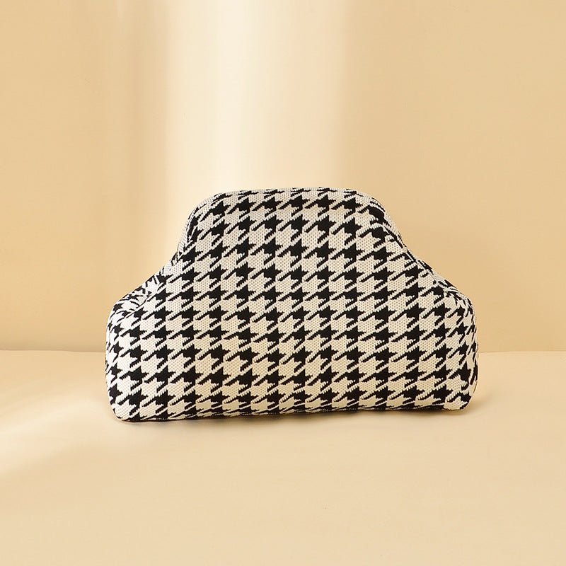Sac Tricoté Femme à Rayures - Pochette Élégante Sans Bandoulière, 30x22x9 cm - IVOIRART.COM