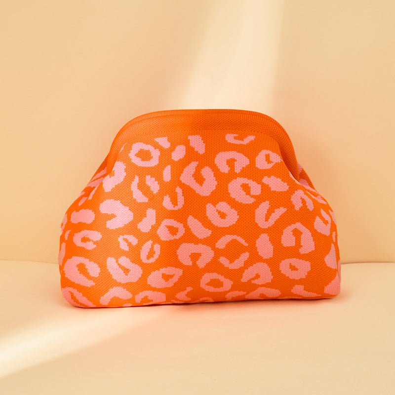 Sac Tricoté Femme à Rayures - Pochette Élégante Sans Bandoulière, 30x22x9 cm - IVOIRART.COM
