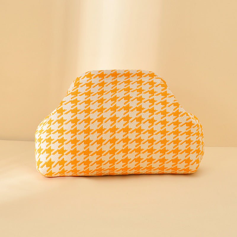 Sac Tricoté Femme à Rayures - Pochette Élégante Sans Bandoulière, 30x22x9 cm - IVOIRART.COM