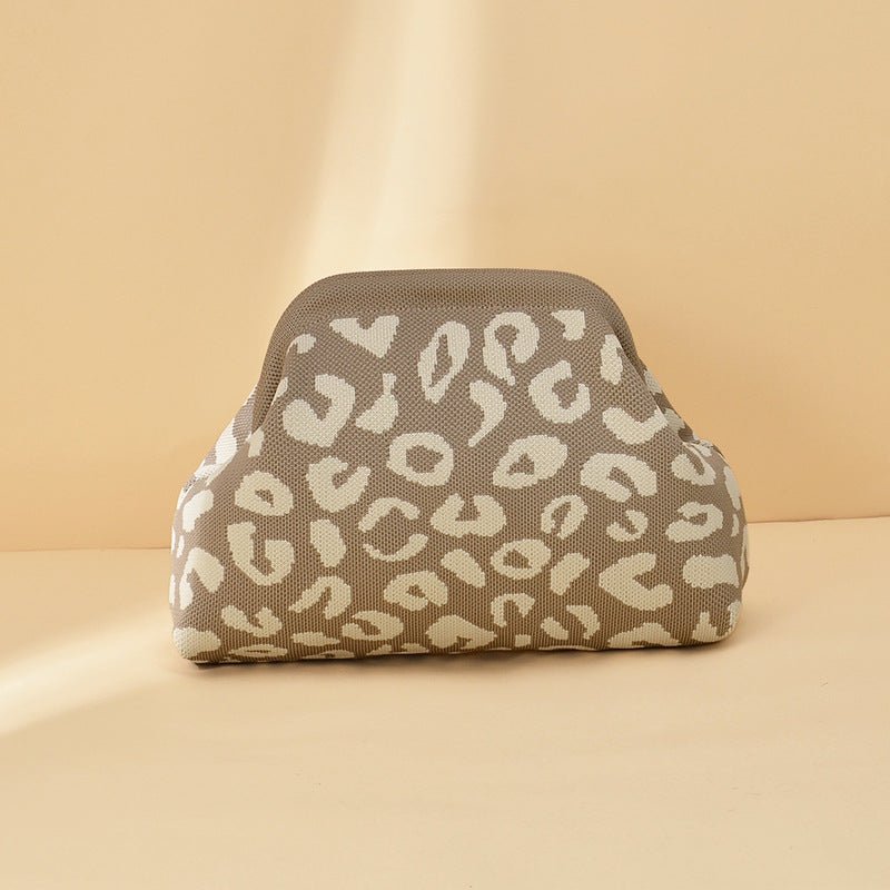 Sac Tricoté Femme à Rayures - Pochette Élégante Sans Bandoulière, 30x22x9 cm - IVOIRART.COM