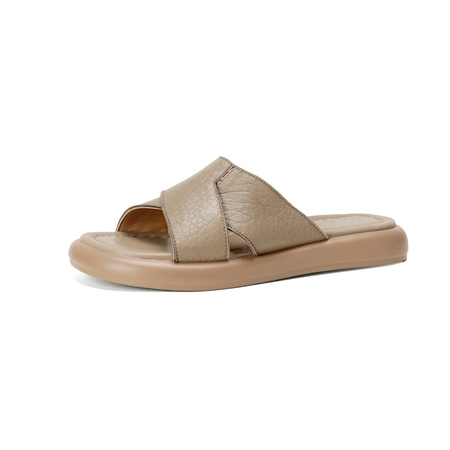 Sandales à Brides Croisées en Peau de Mouton Pleine Fleur pour Femme, Plates-formes Confortables et Ouvertes - IVOIRART.COM