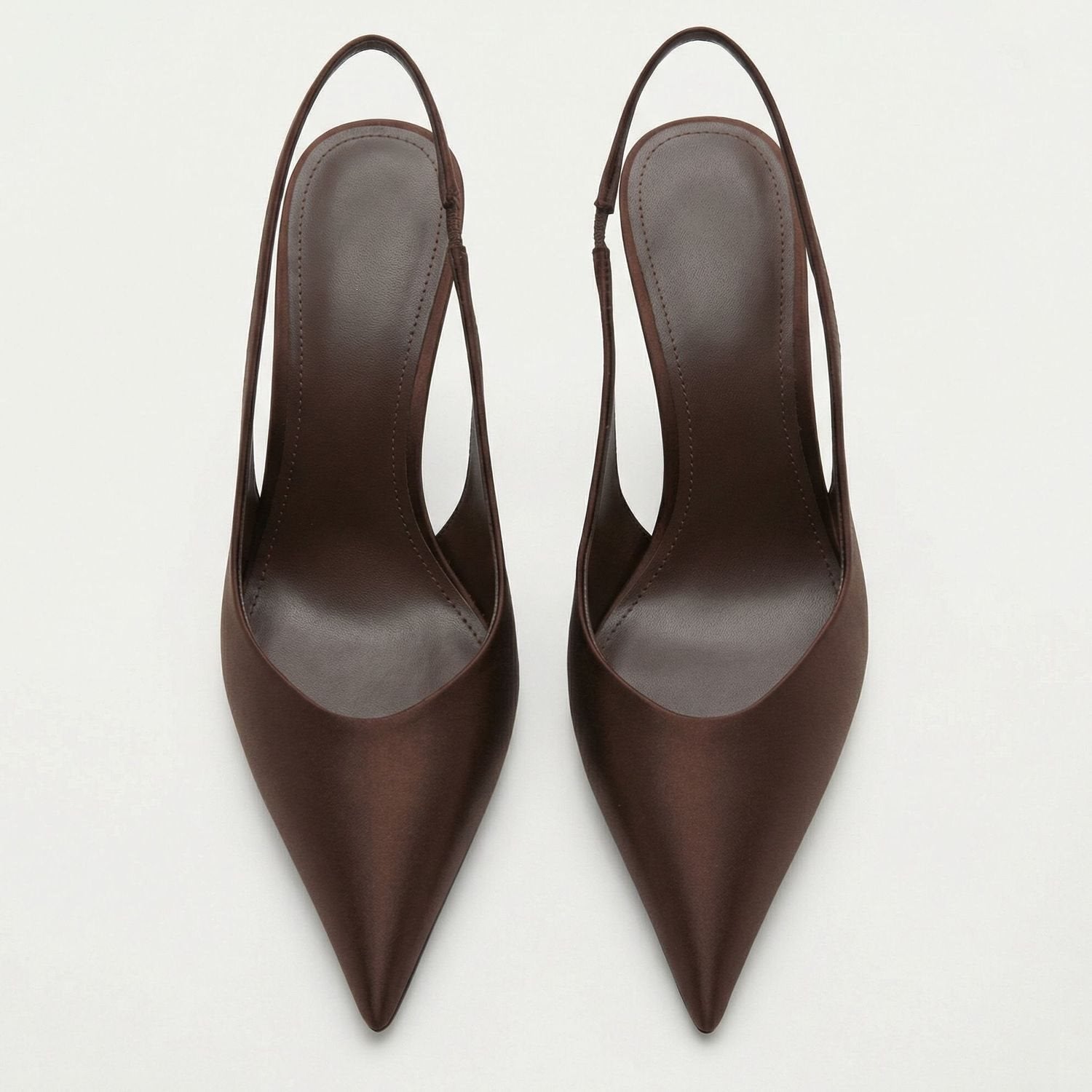 Sandales à Talons Aiguilles en Satin Marron pour Allonger les Jambes Élégantes - IVOIRART.COM