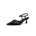 Sandales à talons bijoux pour femmes en cuir pleine fleur lavé, brides fines, bout pointu - IVOIRART.COM