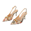 Sandales aiguilles bout pointu style français été pour femme, multicolores chic. - IVOIRART.COM