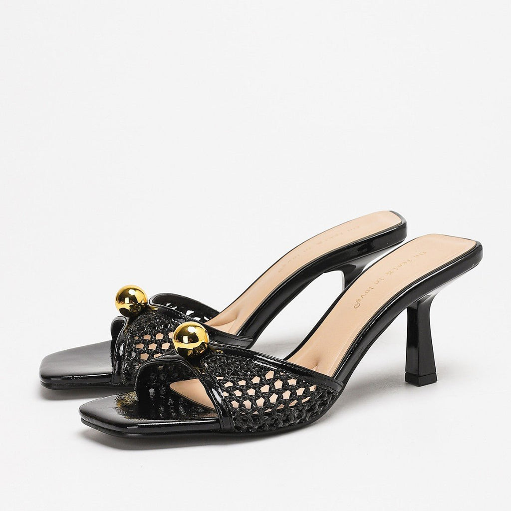 Sandales d'été pour femmes à talon haut en forme de verre à vin, bout ouvert et pointu - IVOIRART.COM