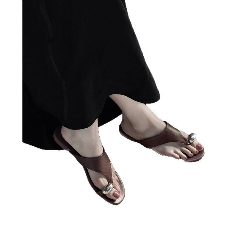 Sandales en Peau de Mouton avec Boucle en Métal pour Femmes, Confort et Élégance - IVOIRART.COM