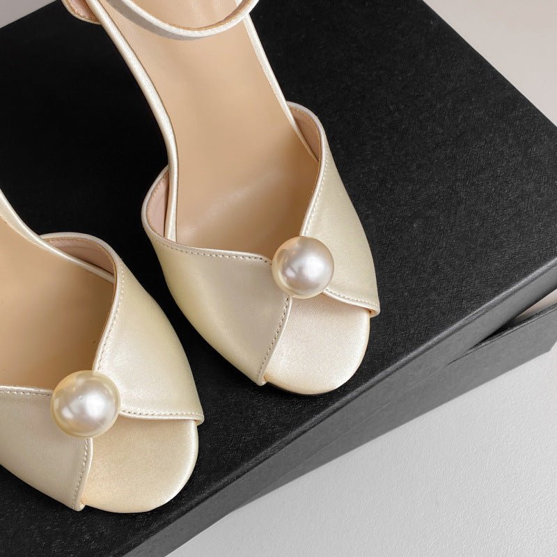 Sandales Femme à Talons Aiguilles en Satin pour Mariage et Soirée Élégante - IVOIRART.COM